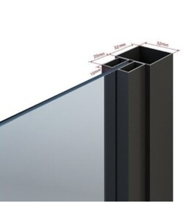 OUTLET: Stalen taatsdeur - Zwart - 6 Vlaks - Rook glas - Luxe design