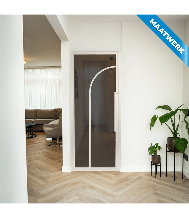 Stalen Binnendeur - Wit - 2 Vlaks rond - Maatwerk - Mat glas
