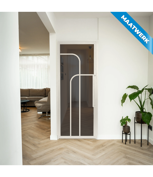 Stalen Binnendeur - Wit - 4 Vlaks rond - Maatwerk - Mat glas
