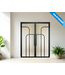 Dubbele stalen Binnendeur - Zwart - 4 Vlaks rond - Maatwerk - Mat glas