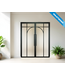 Dubbele stalen Binnendeur - Zwart - 5 Vlaks rond - Maatwerk - Rook glas