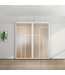 Dubbele stalen schuifdeur - Wit - 4 Vlaks rond - Mat glas