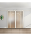 Dubbele stalen schuifdeur - Wit - 5 Vlaks rond - Mat glas