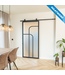 Stalen Schuifdeur - Zwart - 4 Vlaks rond - Maatwerk - Rook glas