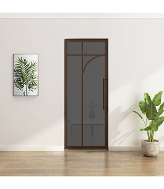 Stalen Taatsdeur - Brons - 5 Vlaks rond -Rookglas