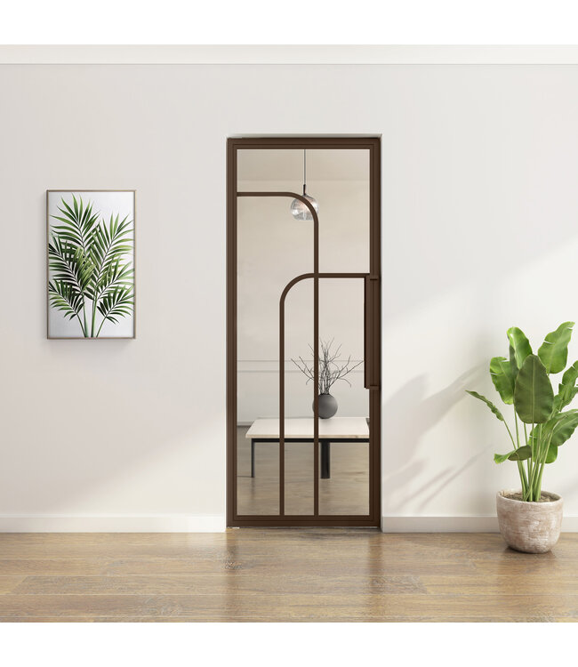 Stalen Taatsdeur - Brons - 4 Vlaks rond - Rookglas