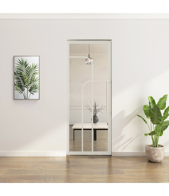 Stalen Taatsdeur - Wit - 4 Vlaks rond - Mat glas