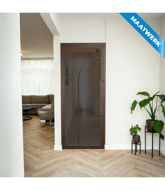 Stalen Binnendeur - Brons - 2 Vlaks rond - Maatwerk - Rook glas