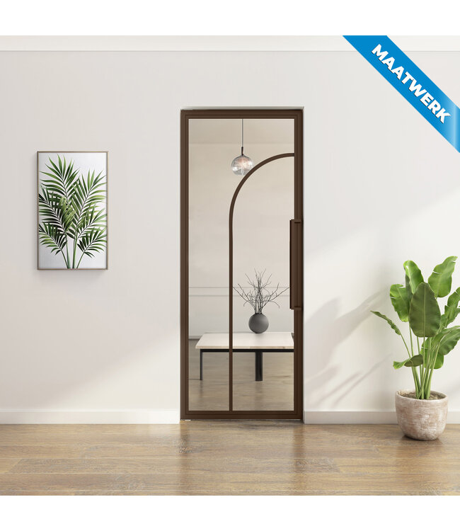 Stalen Taatsdeur - Maatwerk - Brons - 2 Vlaks rond - Mat glas