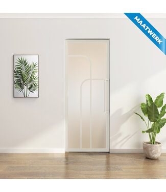 Stalen Taatsdeur - Maatwerk - Wit - 4 Vlaks rond - Mat glas