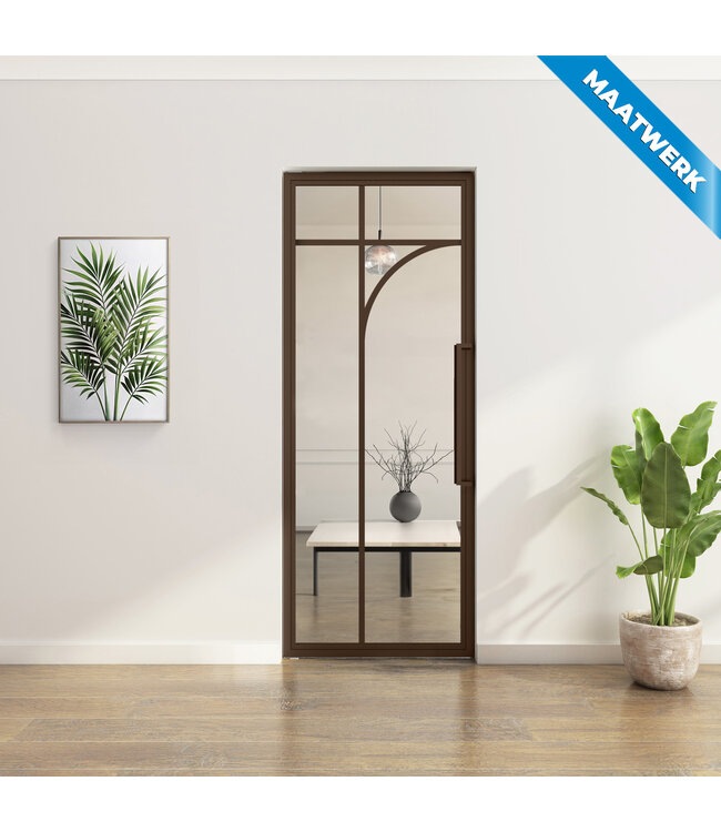 Stalen Taatsdeur - Maatwerk - Brons - 5 Vlaks rond - Helder glas