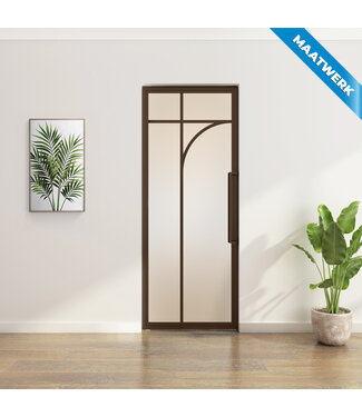 Stalen Taatsdeur - Maatwerk - Brons - 5 Vlaks rond - Mat glas