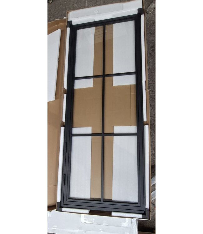 Dubbele stalen Binnendeur - 6 Vlaks - Maatwerk - Helder glas - 2200 x 1746