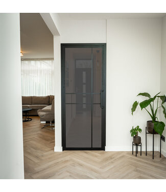 Stalen Binnendeur - Zwart - 6 Vlaks - Rook glas - Luxe design