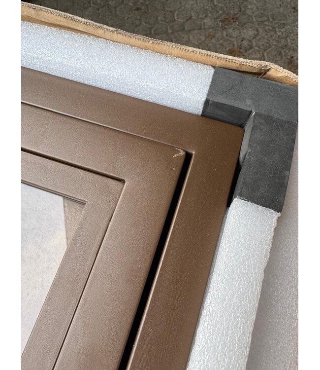 OUTLET: Stalen Binnendeur - Brons - 6 Vlaks - 231,5 x 93 - Helder glas - Luxe design  - Linksdraaiend