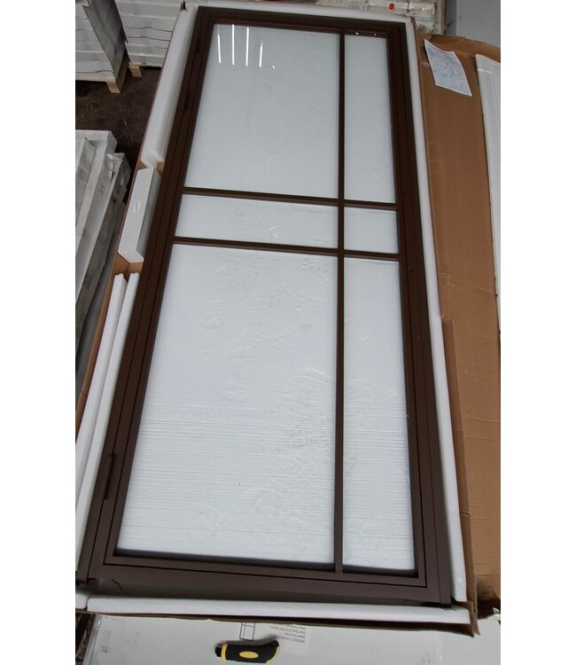 OUTLET: StalOUTLET: Stalen Binnendeur - Brons - 6 Vlaks - 231,5 x 93- Helder glas - Luxe design en Binnendeur - Brons - 3 Vlaks - 231,5 x 93- Helder glas - Luxe design  - Copy