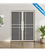 OUTLET: Dubbele stalen taatsdeur - Maatwerk - Wit - 6 Vlaks - Rook glas - Luxe design - 2350 x 1500