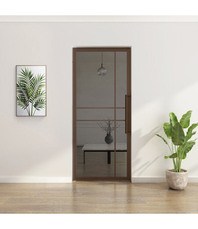 Stalen taatsdeur - Brons - 6 Vlaks - Helder glas - Luxe design*