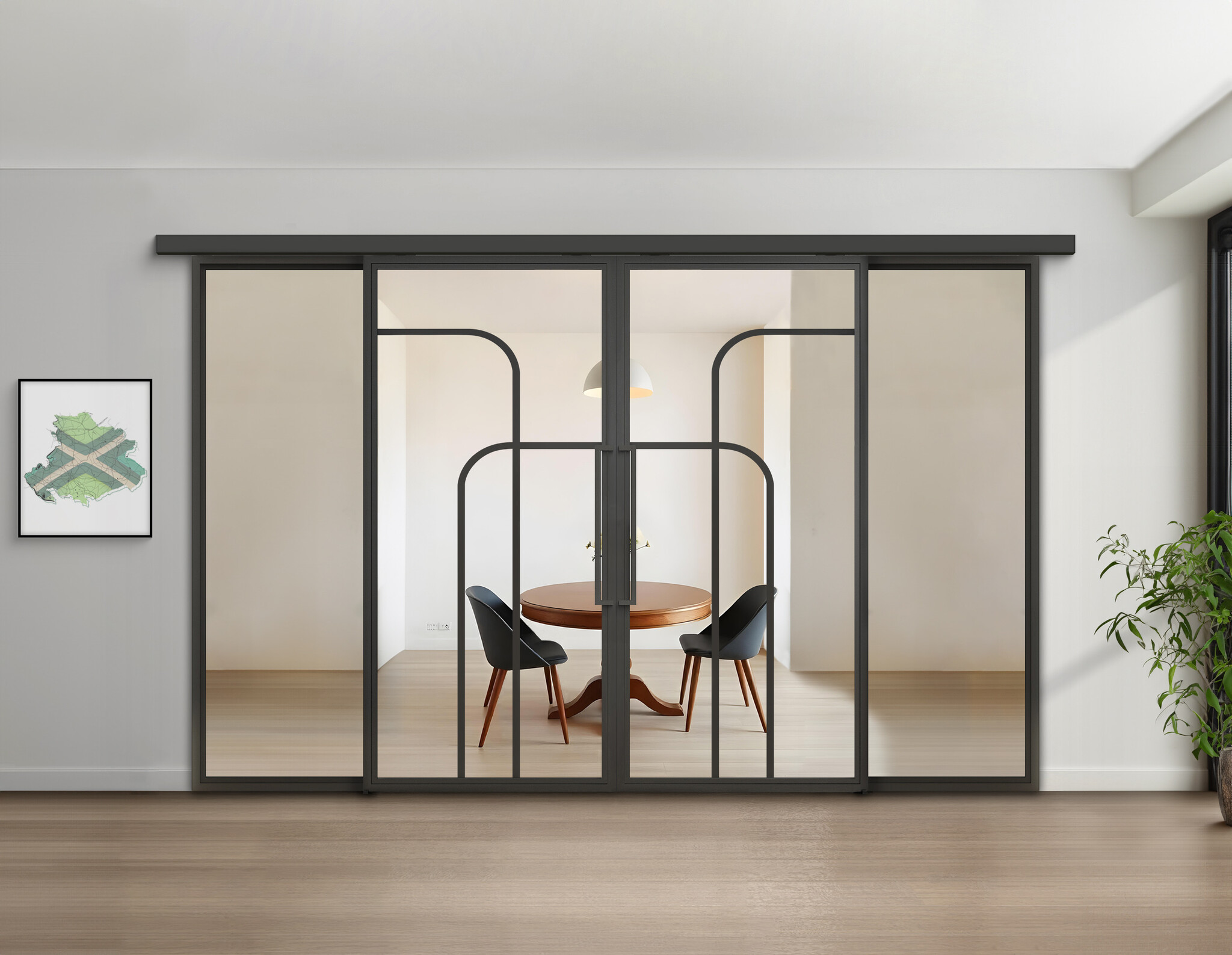 Schuifdeuren met glaspaneel