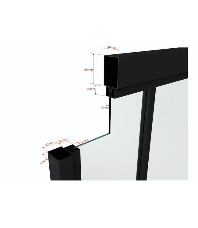 Dubbele stalen taatsdeur met glaspanelen - Zwart - 5 Vlaks - Mat glas