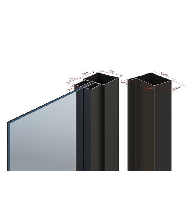 Stalen Binnendeur - Brons - 5 Vlaks - Helder glas