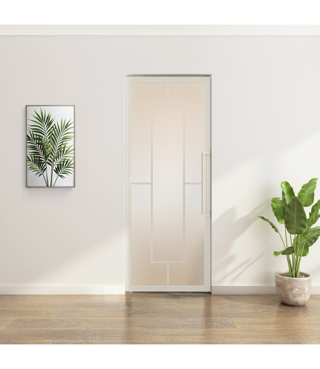 Stalen Taatsdeur - Wit - 5 Vlaks - Rookglas