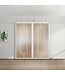 Dubbele stalen schuifdeur - Wit - 5 Vlaks - Mat glas