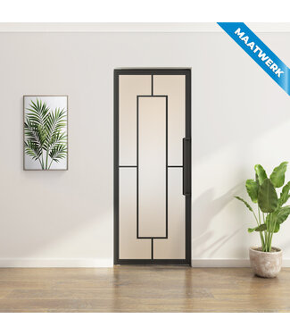 Stalen Taatsdeur - Maatwerk - Zwart - 5 Vlaks - Mat glas
