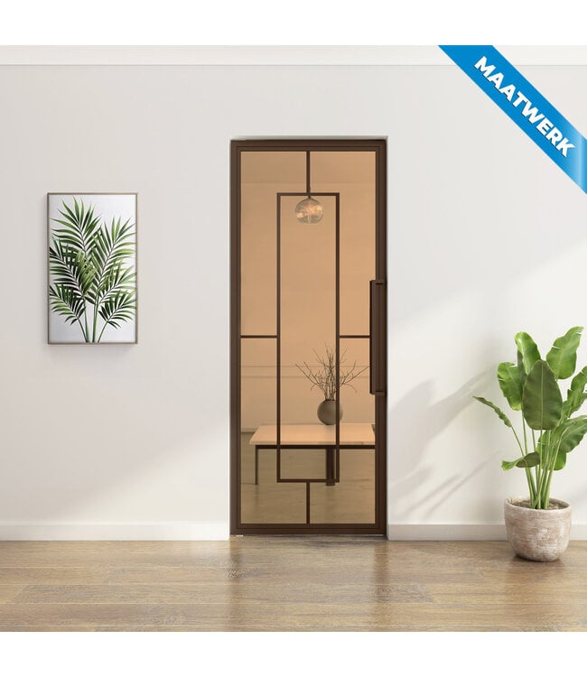 Stalen Taatsdeur - Maatwerk - Brons - 5 Vlaks - Helder glas