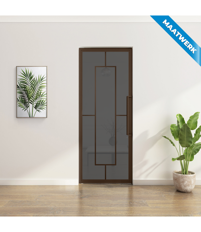 Stalen Taatsdeur - Maatwerk - Brons - 5 Vlaks - Helder glas