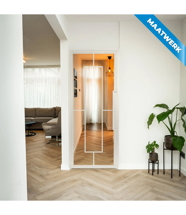 Stalen Binnendeur - Wit - 5 Vlaks - Maatwerk - Rook glas