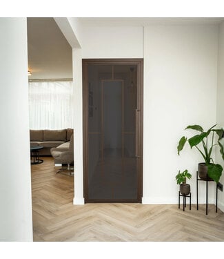 Stalen Binnendeur - Brons - 5 Vlaks - Rook glas