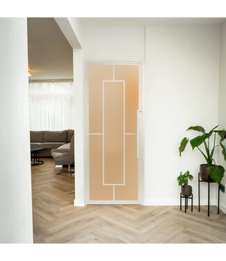 Stalen Binnendeur - Wit - 5 Vlaks - Mat glas