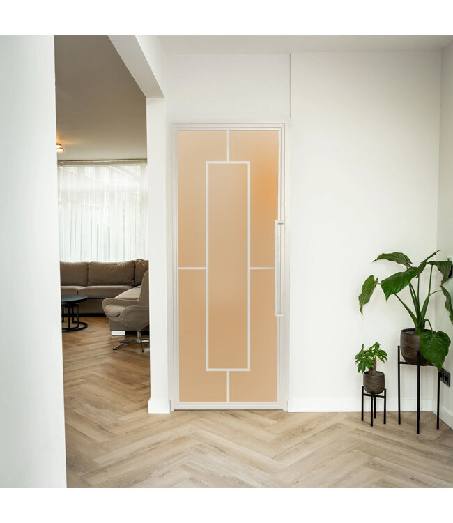 Stalen Binnendeur - Wit - 5 Vlaks - Rookglas
