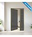 Stalen binnendeur met glaspaneel - Olijfgroen - 4 Vlaks - Maatwerk - Rook glas