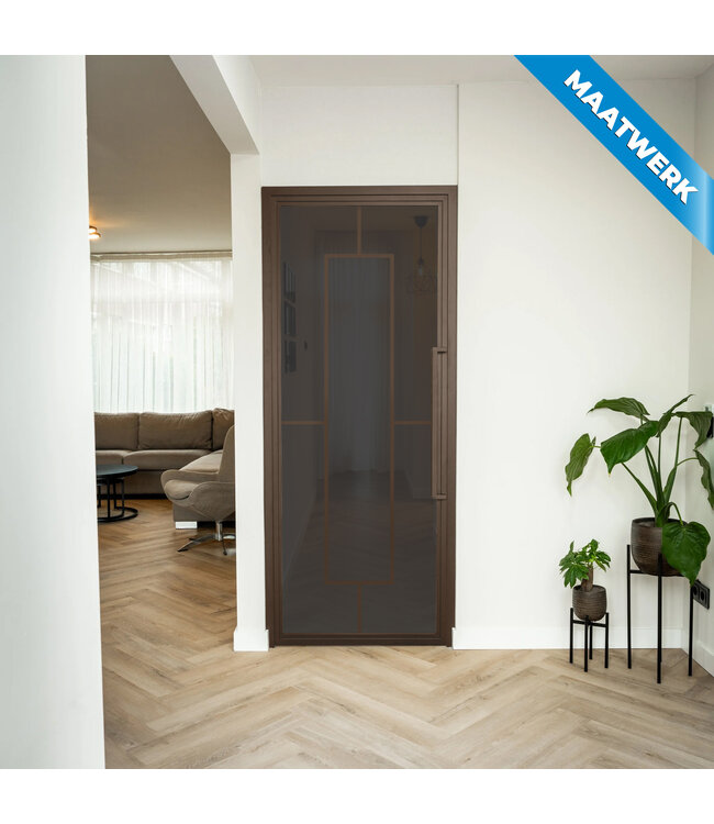 Stalen Binnendeur - Brons - 5 Vlaks - Maatwerk - Helder glas