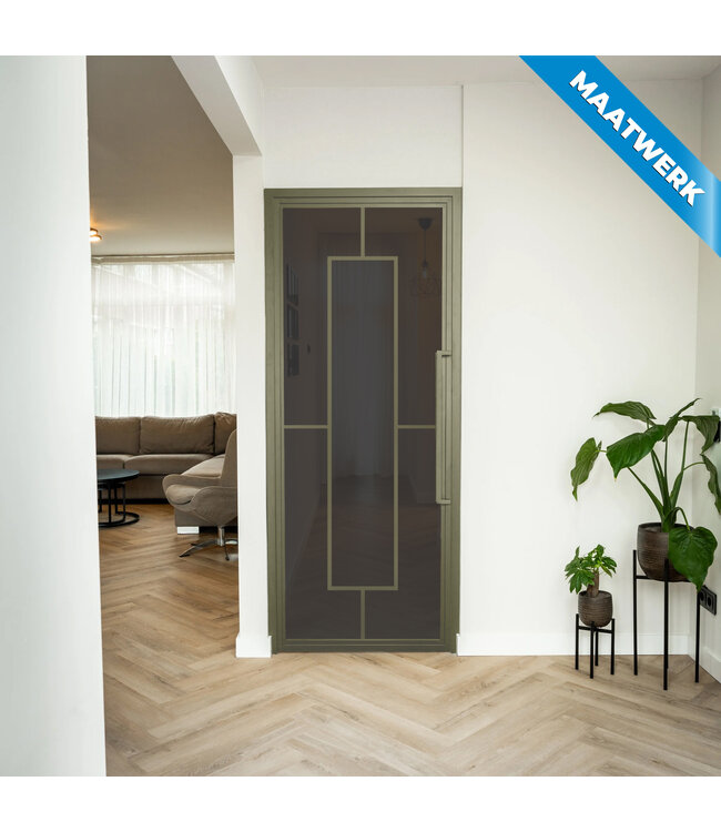 Stalen Binnendeur - Olijfgroen - 5 Vlaks - Maatwerk - Helder glas