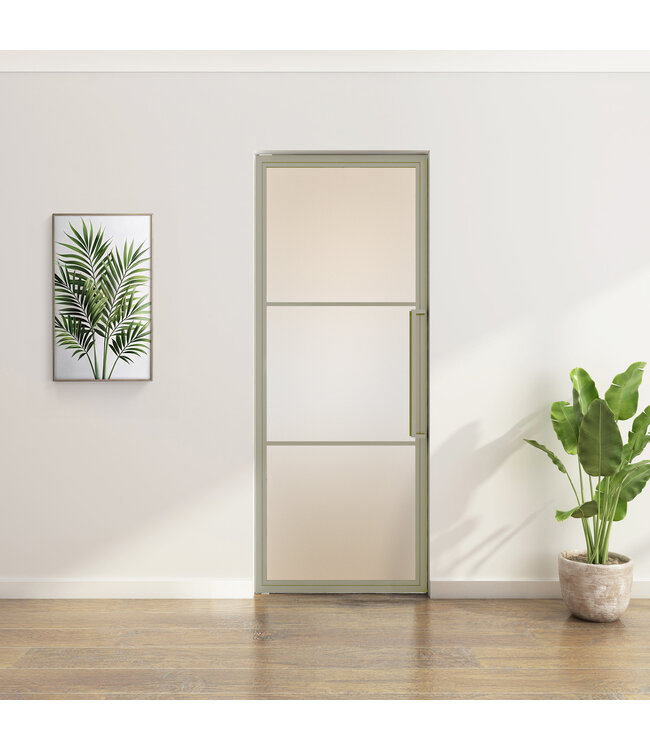 Stalen Taatsdeur - Kiezelgrijs - 3 Vlaks - Rook glas