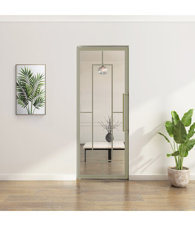 Stalen Taatsdeur - Kiezelgrijs - 5 Vlaks - Rookglas