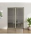 Dubbele stalen taatsdeur - Kiezelgrijs - 6 Vlaks - Rook glas - Luxe design