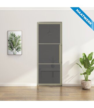 Stalen Taatsdeur - Maatwerk - Kiezelgrijs - 3 Vlaks - Rook glas