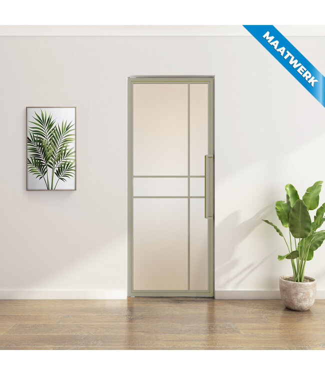Stalen Taatsdeur - Maatwerk - Kiezelgrijs - 6 Vlaks - Rook glas - Luxe design