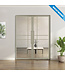 Dubbele stalen taatsdeur - Kiezelgrijs - Maatwerk - 6 Vlaks - Mat glas - Luxe design