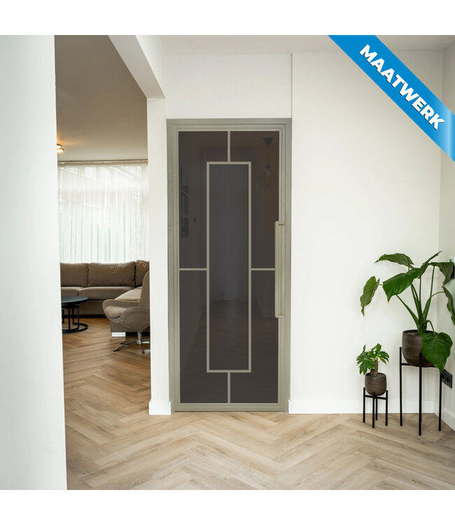 Stalen Binnendeur - Kiezelgrijs - 5 Vlaks - Maatwerk - Helder glas
