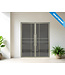Dubbele stalen Binnendeur - Kiezelgrijs - 6 Vlaks - Maatwerk - Mat glas - Luxe design