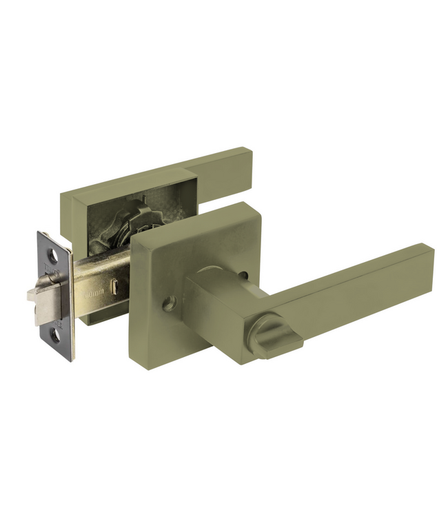 Stalen Binnendeur - 3 Vlaks - Maatwerk - Olijfgroen - Helder glas - Met slot