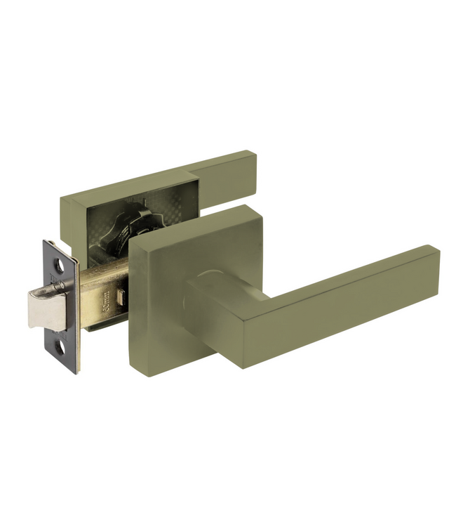 Stalen Binnendeur - 6 Vlaks - Maatwerk - Olijfgroen - Mat glas - Met slot