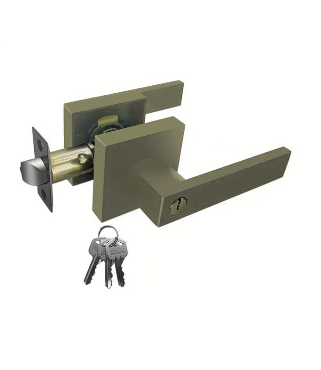 Stalen Binnendeur - 6 Vlaks - Maatwerk - Olijfgroen - Rook glas - Met slot