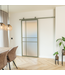 OUTLET: Stalen Schuifdeur 2066 x 800 - 6 Vlaks - Olijfgroen - Mat glas