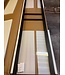 Stalen glaspaneel voor bij taatsdeur of als tussenwand, Zwart - 3 vlaks, helder glas - 2632 x 595